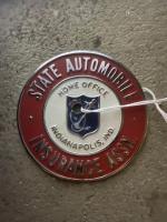 #010 State Auto Insurance Assn. Auto Tag. Home Office. Indianapolis, Ind. Small auto tag.