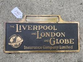 #141 The Liverpool and London and Globe Insurance Company Limited. Metal Disc Plaque.