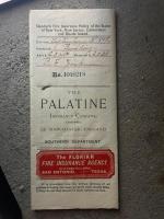 #009 Palatine Insurance Company of Manchester, England. Policy for one year from September 1898 to September 1899.